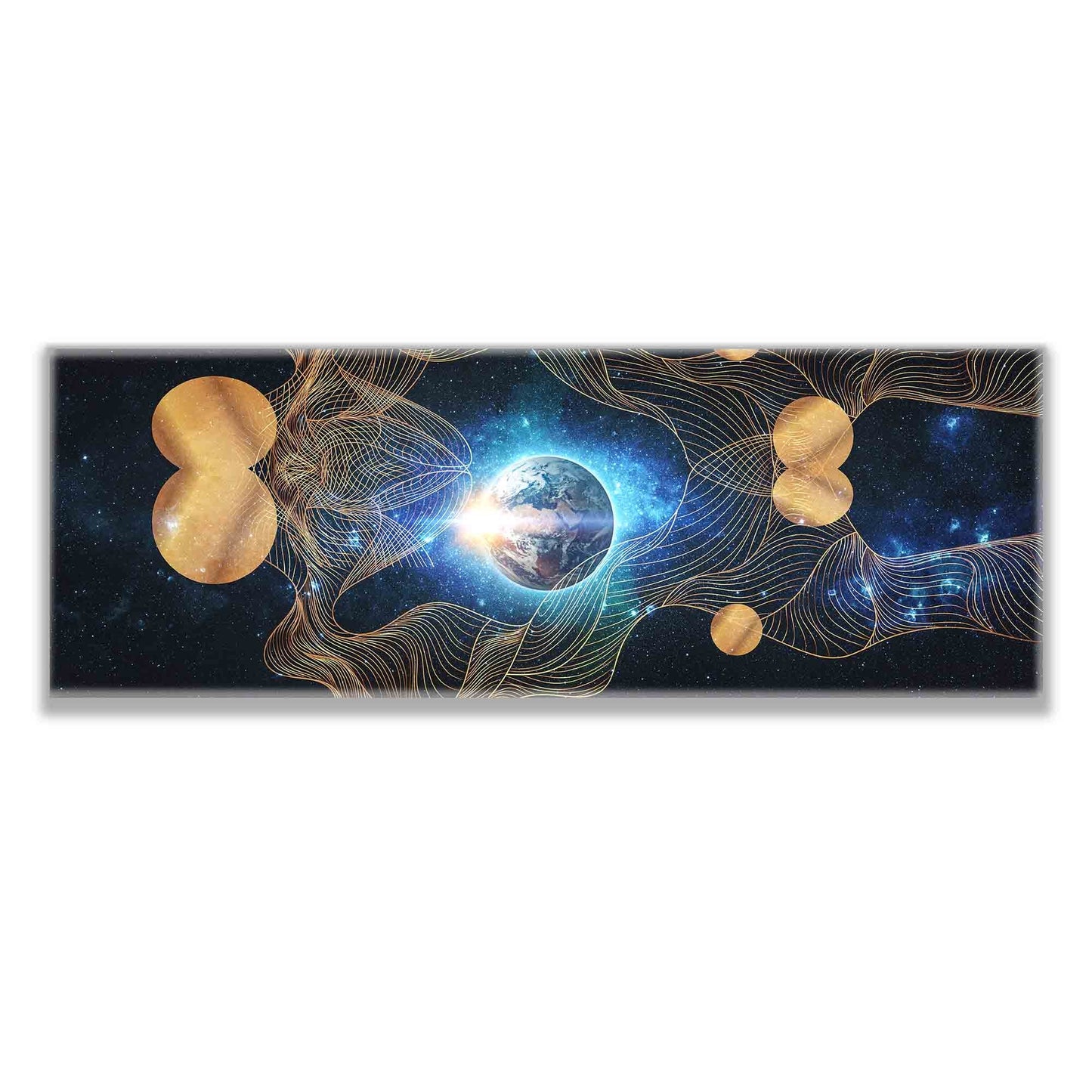 Leinwandbild – Abstrakte Erdkomposition – Goldlack – Wandkunst