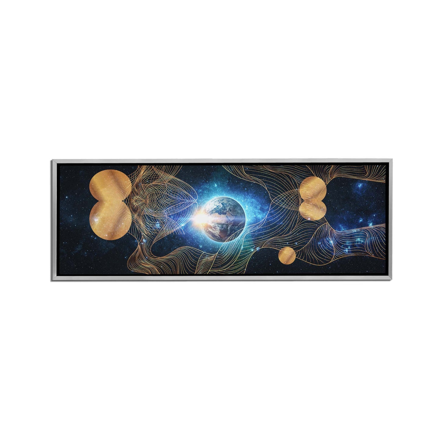 Leinwandbild – Abstrakte Erdkomposition – Goldlack – Wandkunst