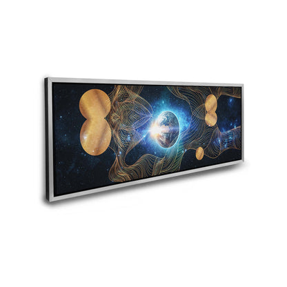 Leinwandbild – Abstrakte Erdkomposition – Goldlack – Wandkunst