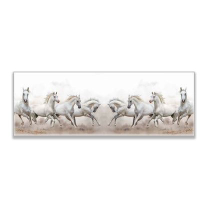 Wildlife Leinwand-Arabische Pferde Weißer Himmel-Wandbild