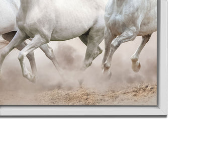 Wildlife Leinwand-Arabische Pferde Weißer Himmel-Wandbild