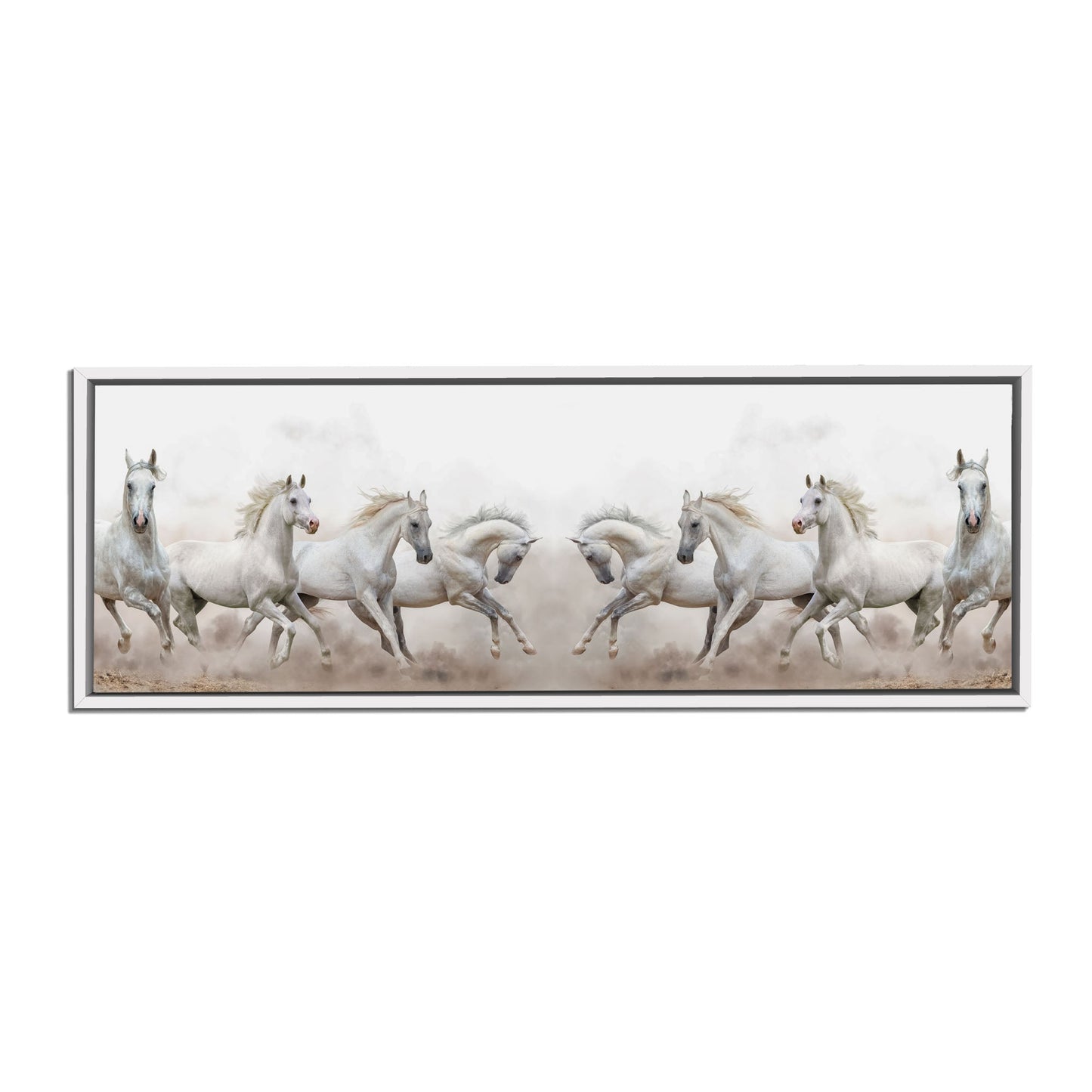Wildlife Leinwand-Arabische Pferde Weißer Himmel-Wandbild