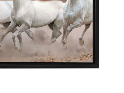 Wildlife Leinwand-Arabische Pferde Weißer Himmel-Wandbild
