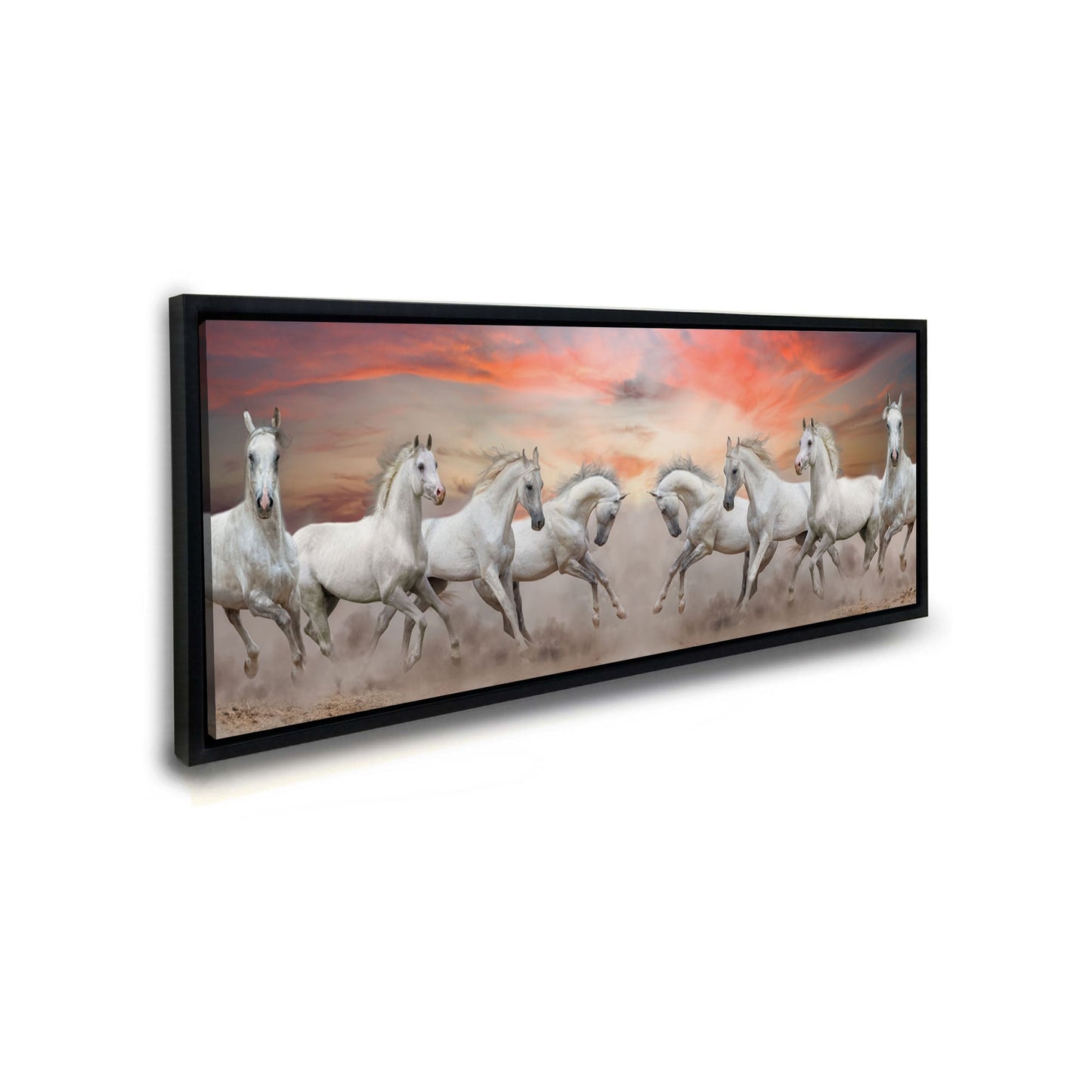 Wildlife Leinwand-Arabische Pferde Weißer Himmel-Wandbild