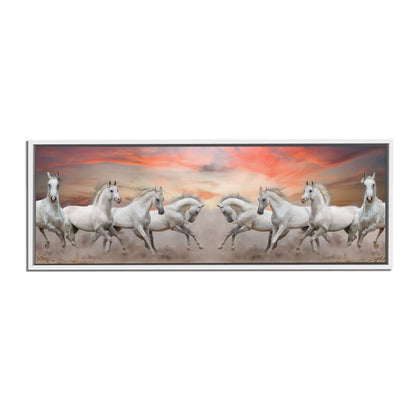 Wildlife Leinwand-Arabische Pferde Weißer Himmel-Wandbild
