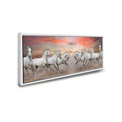 Wildlife Leinwand-Arabische Pferde Weißer Himmel-Wandbild