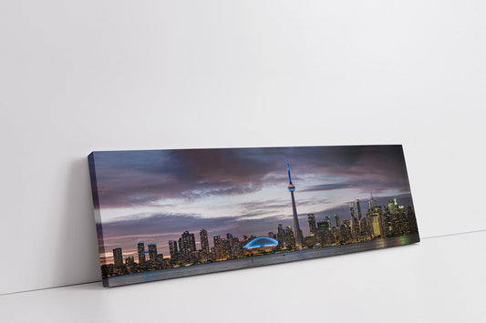 Wandbild Sonnenuntergang von Toronto, CN Tower, Rogers Centre