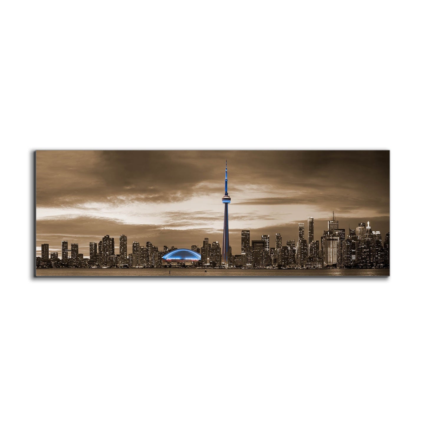 Wandkunst-Toronto in Sepia-Stadtsilhouetten