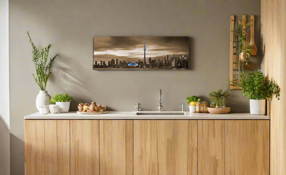 Wandkunst-Toronto in Sepia-Stadtsilhouetten