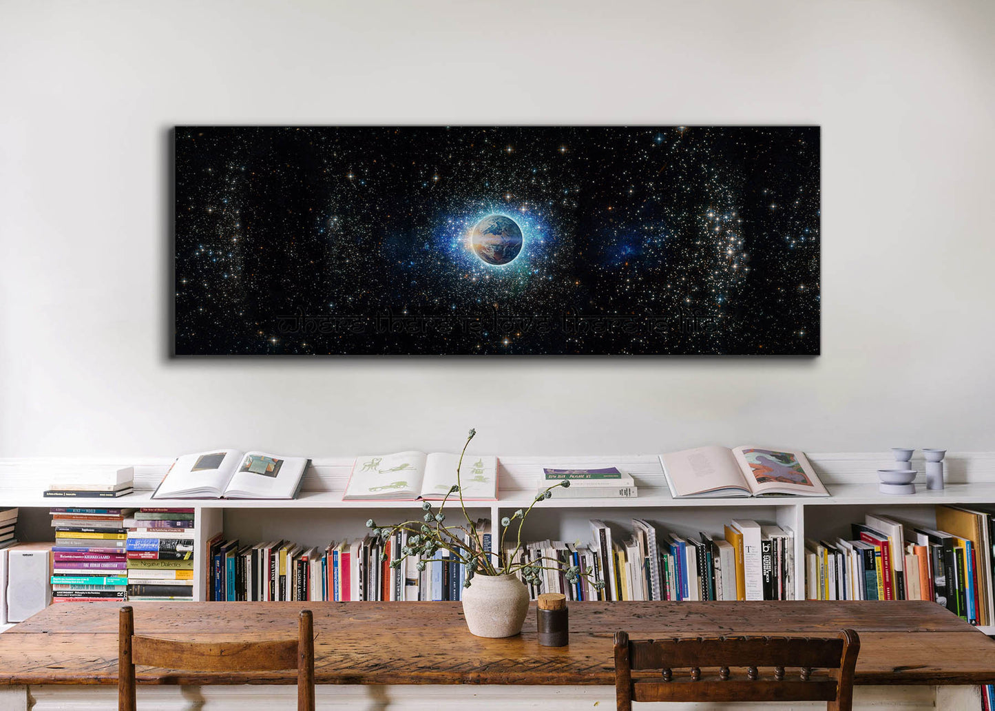 Wal-Kunst-Wo Liebe ist, ist Leben-Leinwandbild