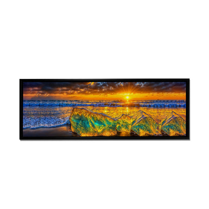 HDR Strandfelsen-Wandkunst-Skyline-Leinwanddruck