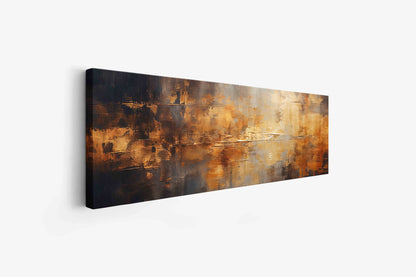 Wandbild Abstrakt Leinwand Gold in Sepiatönen 183 x 61 cm