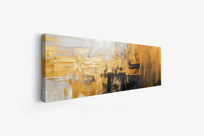 Wandkunst Abstrakt mit Gold und Weiß 183 cm x 61 cm