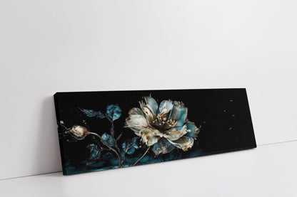 Iris in Blautönen 72" x 24" Fine Art Leinwand