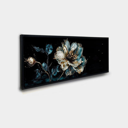 Iris in Blautönen 72" x 24" Fine Art Leinwand