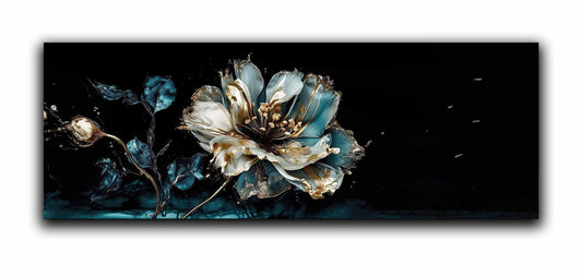 Iris in Blautönen 72" x 24" Fine Art Leinwand