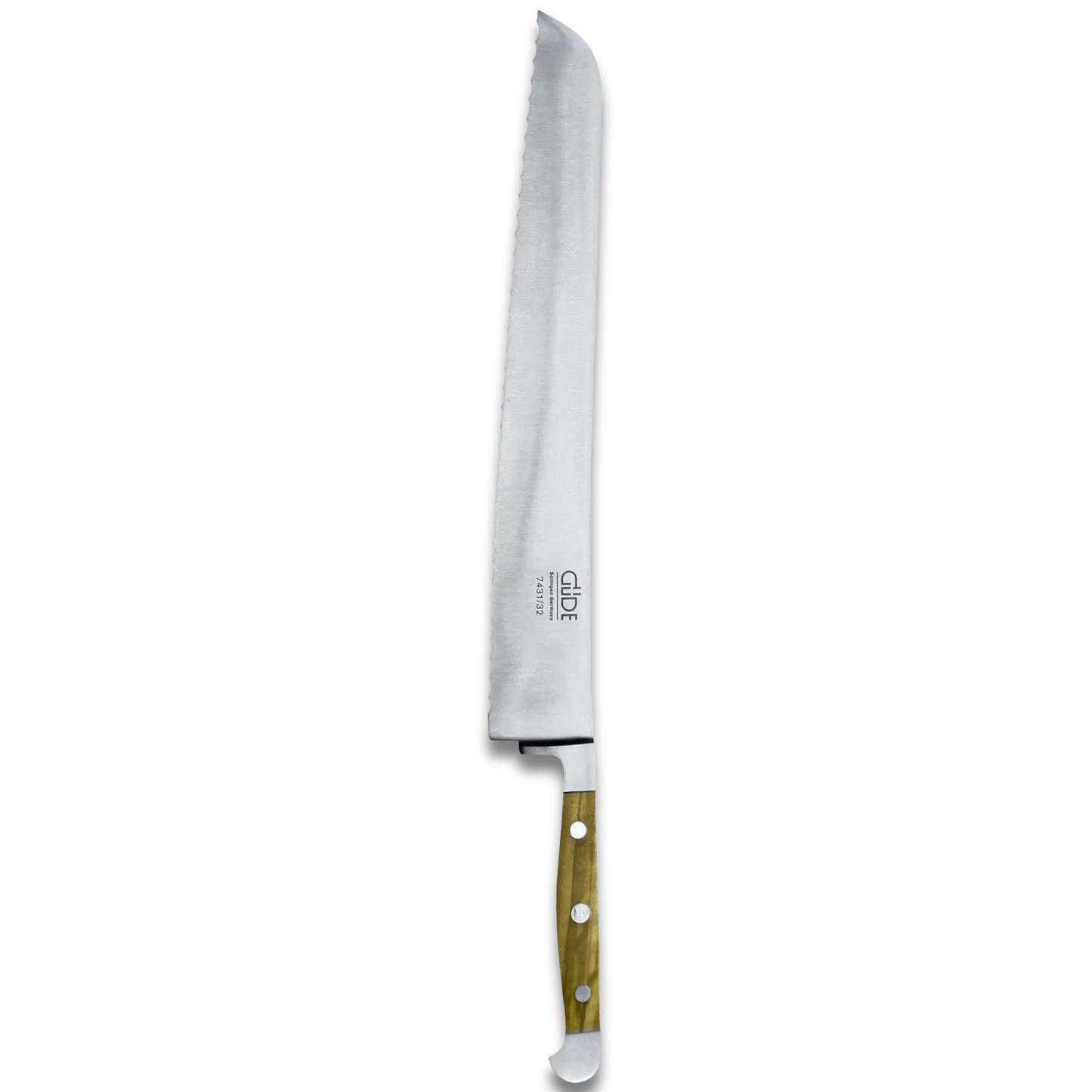 ALPHA OLIVE | Brotmesser Franz Dude 12.5" Rechtshänderversion | Geschmiedeter Stahl / Olivenholzgriff