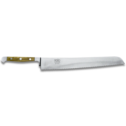 ALPHA OLIVE | Brotmesser Franz Dude 12.5" Rechtshänderversion | Geschmiedeter Stahl / Olivenholzgriff