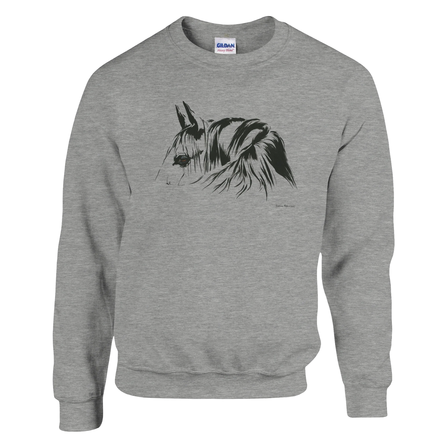 Simplicity Pferdeportrait Sweatshirt – Elegante, klar linierte Grafikbekleidung