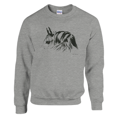 Simplicity Pferdeportrait Sweatshirt – Elegante, klar linierte Grafikbekleidung