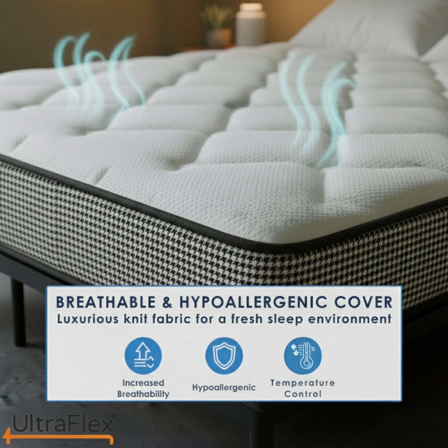 UltraFlex® DreamWeaver Mittelharte Taschenfederkern-Hybridmatratze – Kanadische orthopädische Unterstützung mit kühlendem Gelschaum, gesteppter Oberfläche, atmungsaktivem & hypoallergenem Komfort, Kantenunterstützung & Bewegungstrennung