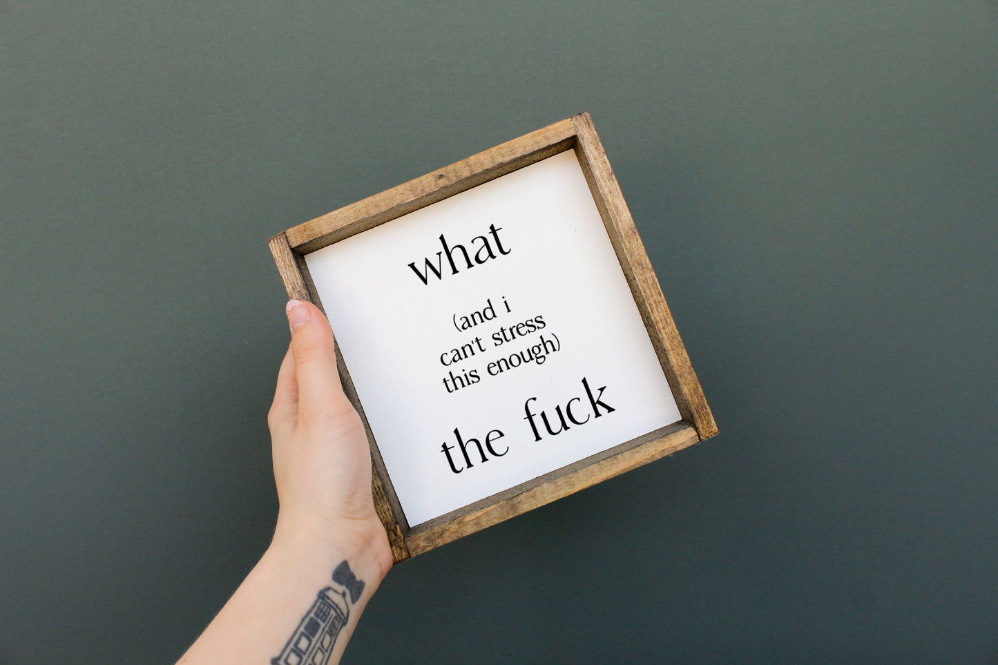 What (and I cannot stress this enough) the Fuck? Wood Sign