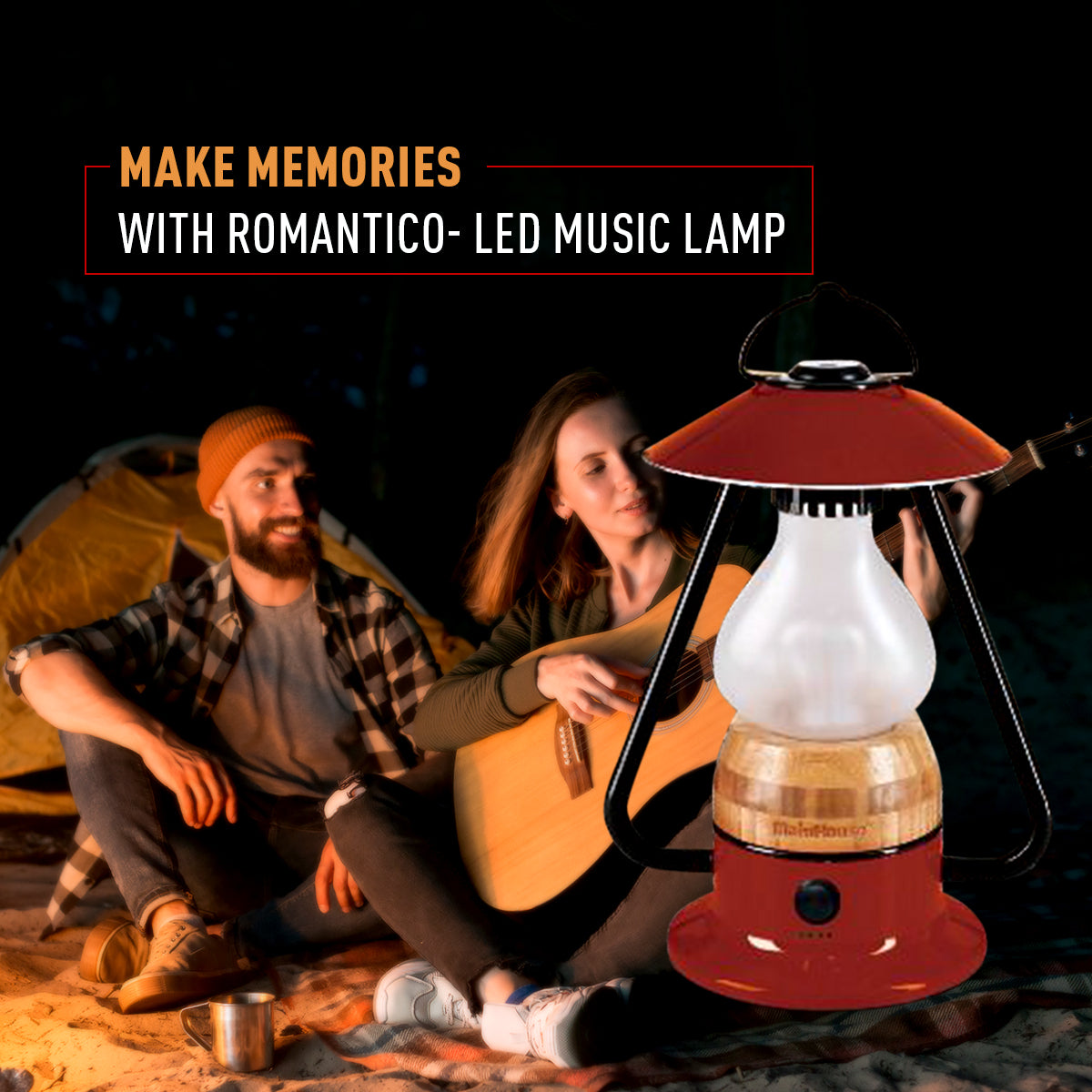 TRU De-LIGHT ROMANTICO LED All-in-One Lampe, wiederaufladbar, Bluetooth-Musiklautsprecher – FEUERROT / GELB / AQUABLAU / GRÜN / SCHWARZ