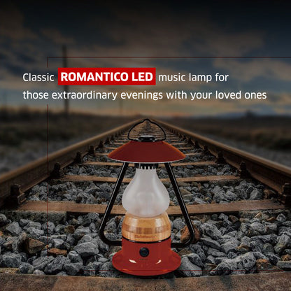 TRU De-LIGHT ROMANTICO LED All-in-One Lampe, wiederaufladbar, Bluetooth-Musiklautsprecher – FEUERROT / GELB / AQUABLAU / GRÜN / SCHWARZ