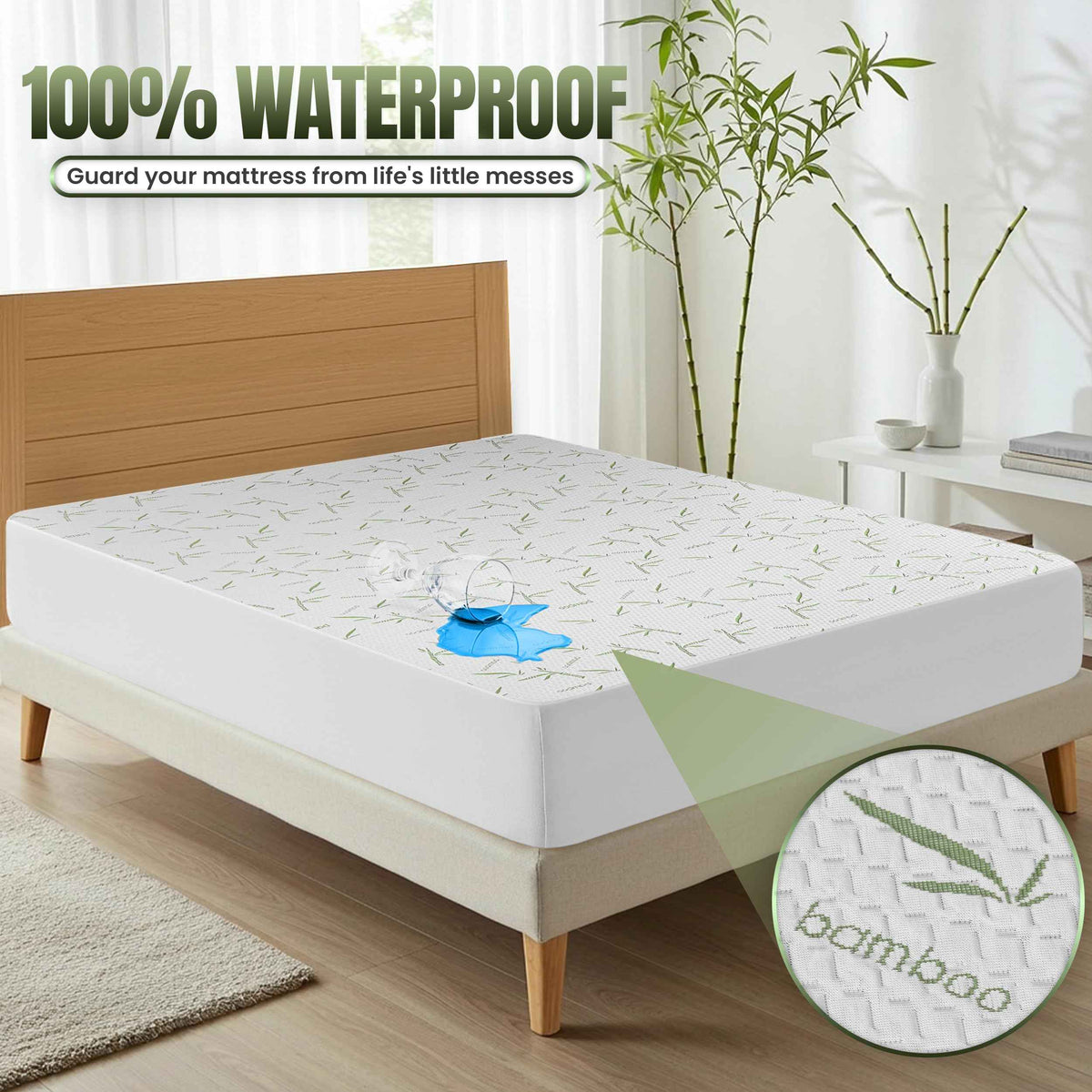 Utopia Bedding Waterproof Mattress Protector Twin Size, Bamboo Viscose Mattress Cover 200 GSM, Fits 15 Inches Deep, Breathable, Fitted Style with Stretchable Pockets 🍁 All In One Marketplace Canada