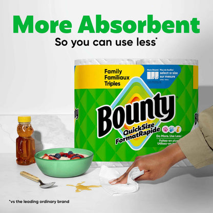 Bounty Paper Towels Quick-Size, White, 8 Family Triple Rolls = 27 Regular Rolls 🍁 All In One Marketplace Canada