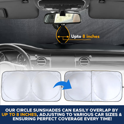 EcoNour Car Windshield Sun Shade with Storage Pouch | Durable 240T Material Car Sun Visor for UV Rays, Sun Heat Protection | Car Interior Accessories for Sun Heat | Medium Plus (64 inches x 34 inches) 🍁 All In One Marketplace Canada