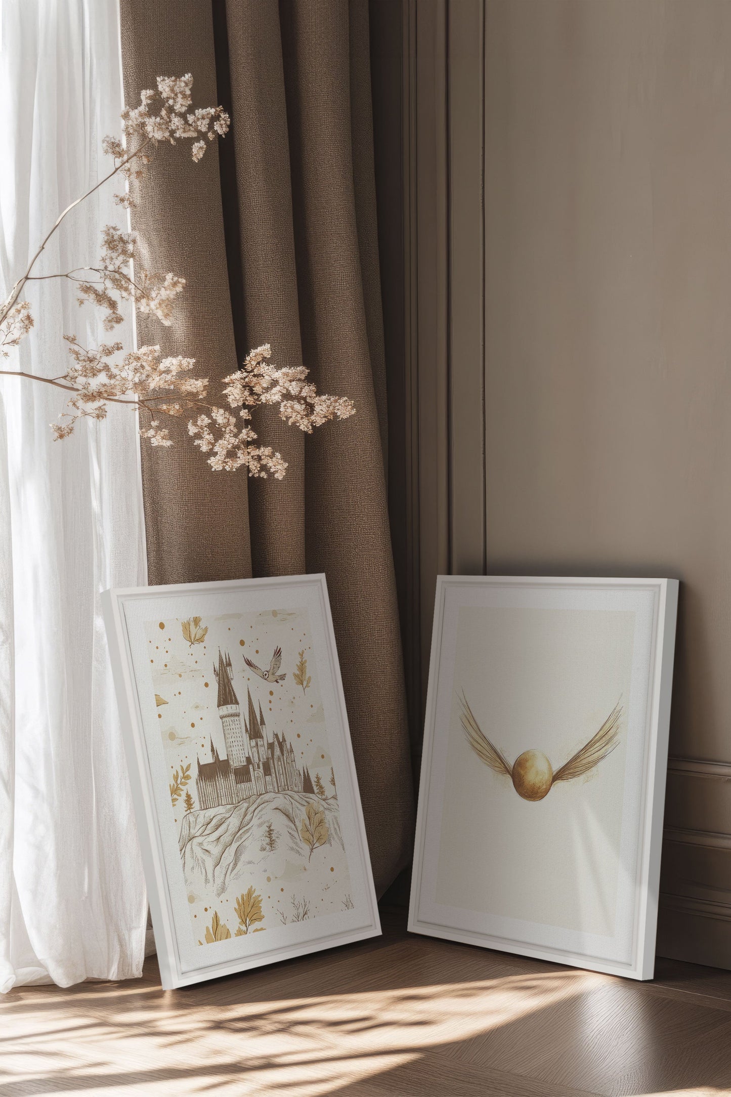 GOLDEN WINGS DUO (2 Streckleinwandbilder)