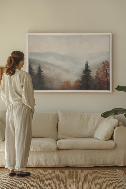 BERGMORGEN, Werk auf gespannter Leinwand