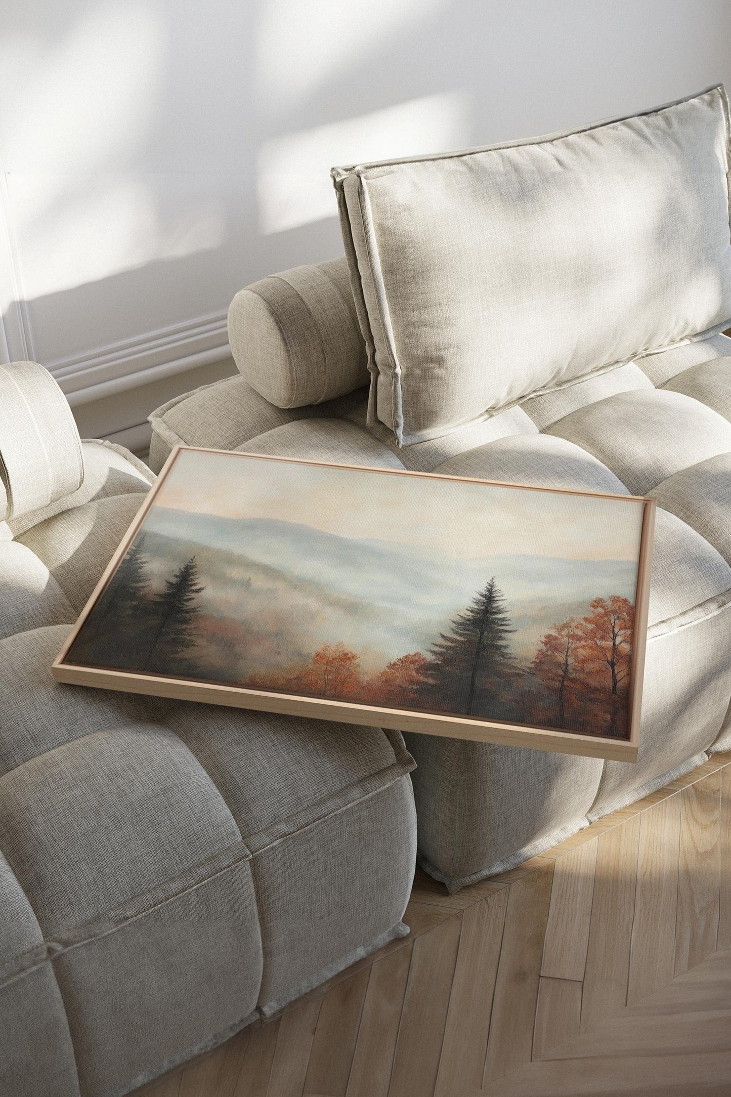 BERGMORGEN, Werk auf gespannter Leinwand