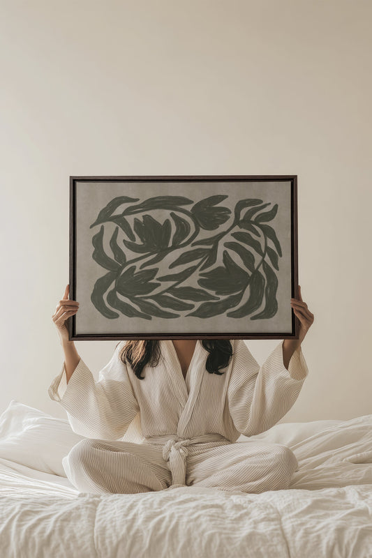 PFLANZLICHER TANZ, Kunstwerk auf gespannter Leinwand