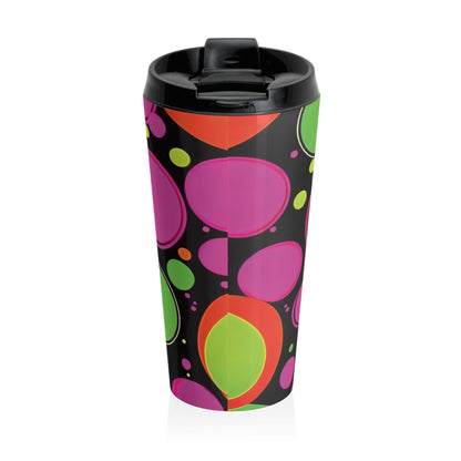 Retro Colorful Bubbles Stainless Steel Travel Mug | Neon Polka Dot Tumbler - AURABAGS SHOP