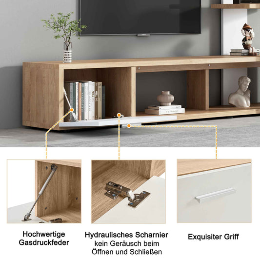 Modern TV Cabinet Set – Wall Mounted Living Room Furniture with Shelves for TVs Up to 60 Inches