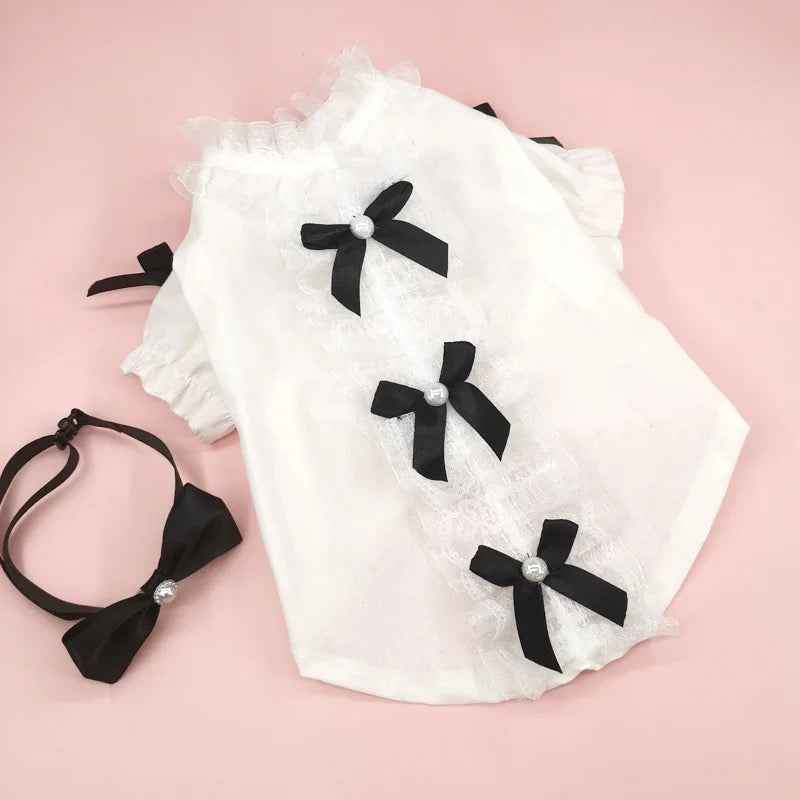 Charlise Shirt & Bow Set for Dogs – Elegant Dog Shirt Outfit