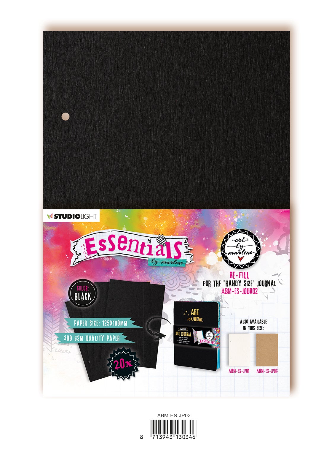 ABM Journal Pages For ABM-ES-JOUR02 Black Essentials 125x180x8mm 20 SH nr.02