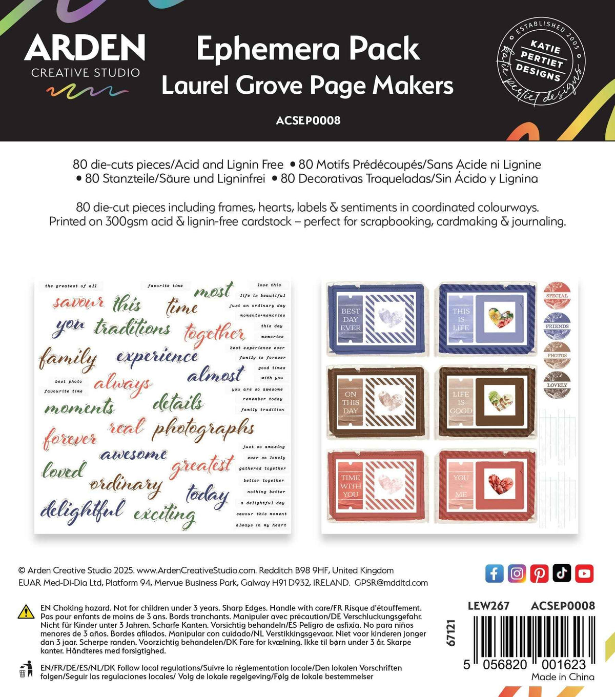 Arden Creative Studio Laurel Grove Page Makers Ephemera Pack