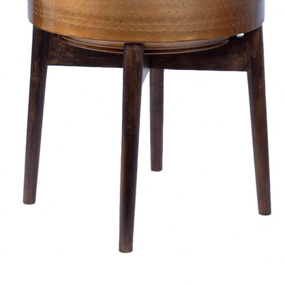 Adora – Pflanzenständer im Mid-Century-Modern-Stil mit Messing-Pflanzgefäß