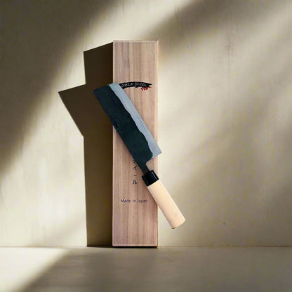 Aogami 166 | Nakiri Messer 165mm Blau#2 Weicheisenklinge | Hergestellt in Japan