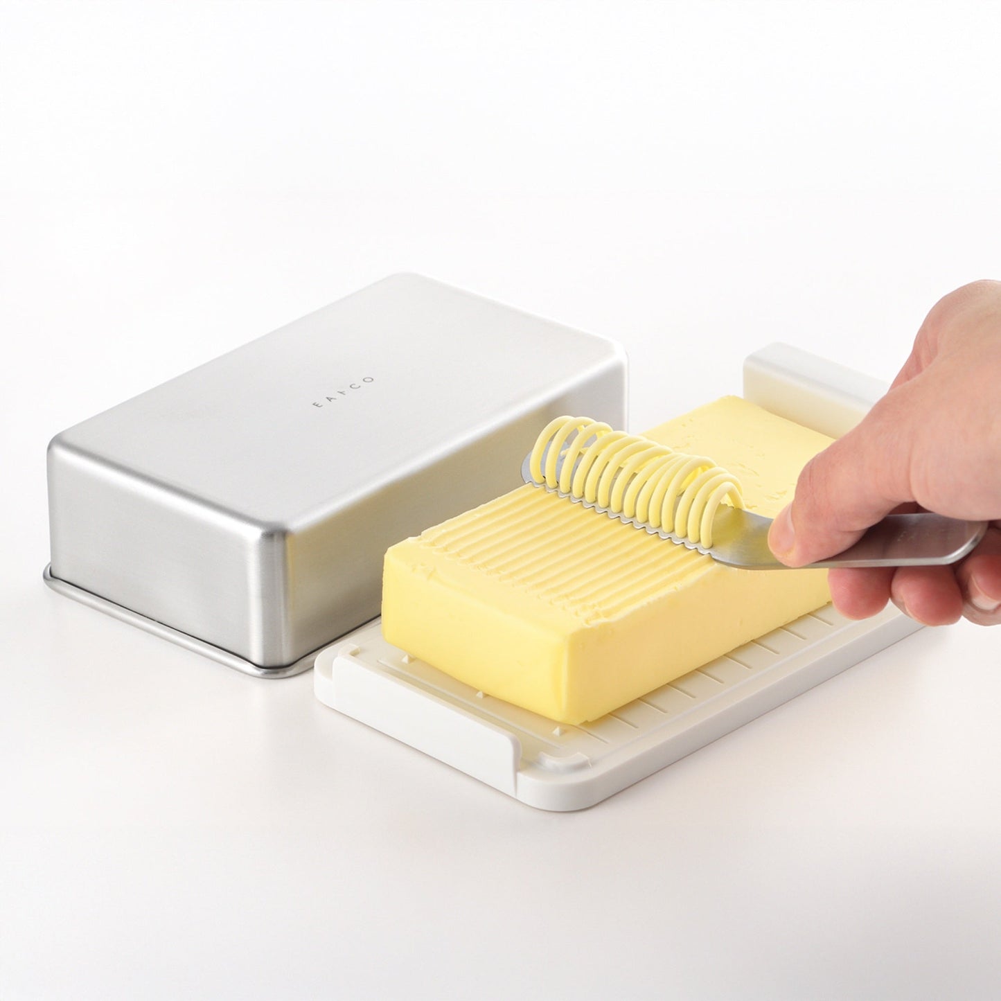 Eatoco Japan Butterdose – Edelstahl-Deckel mit Portionierfach