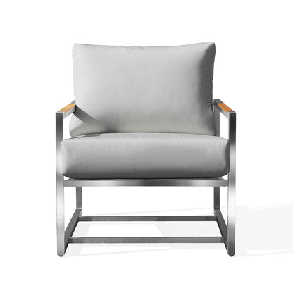 Acacia Stainless Steel Club Chair with Sunbrella® Cushions - AURABAGS SHOP