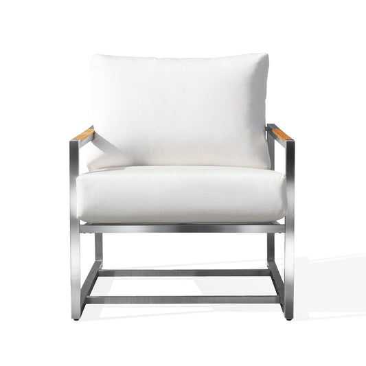 Acacia Stainless Steel Club Chair with Sunbrella® Cushions - AURABAGS SHOP