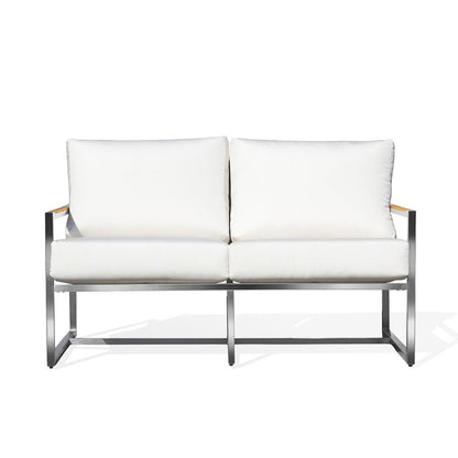 Acacia Stainless Steel Loveseat with Sunbrella® Cushions - AURABAGS SHOP