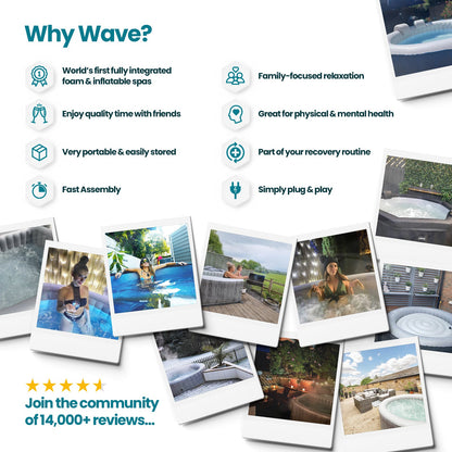 Wave | Garda | 4/6-Personen Öko-Schaum-Whirlpool | Quadratisch | Integrierte Heizung