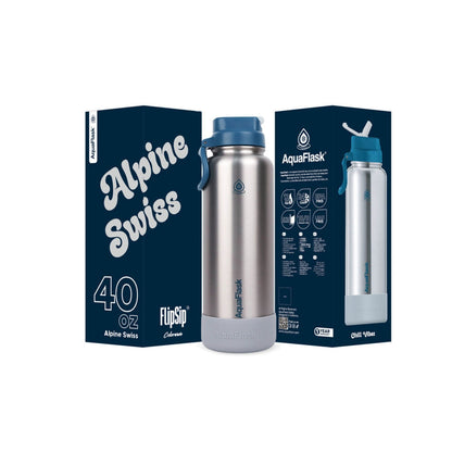 AquaFlask Colorwave 40oz Flip Sip Flasche – Isolierte Edelstahl-Trinkflasche