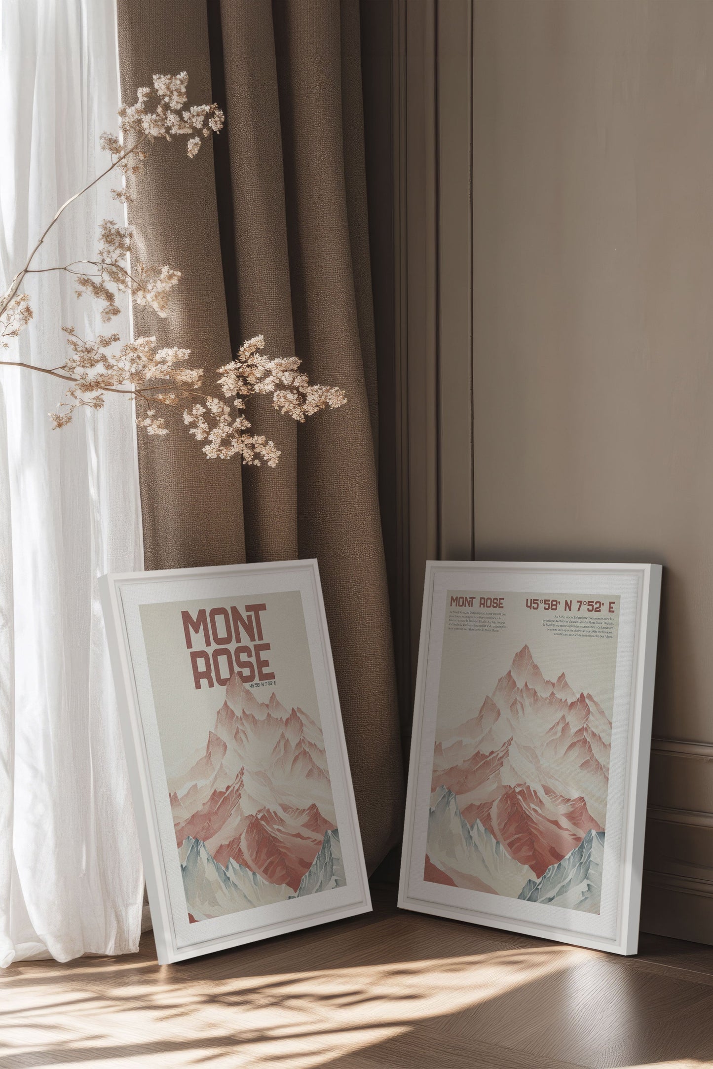 DUO ROSE SUMMIT (2 Mixed Media auf Leinwand)
