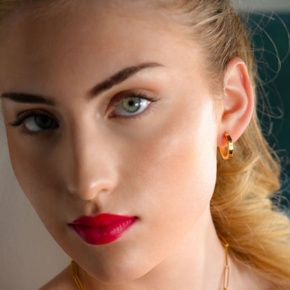 CALAU Gold: Contemporary Geometric Hoop Earrings